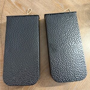 Kirkland's Black Hammered Metal Wall Pockets - Set of 2